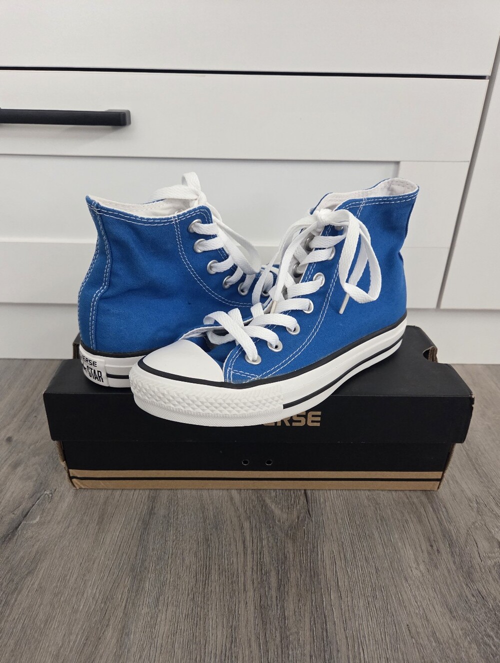 Converse Blue High-Top Canvas Sneakers with White Trim